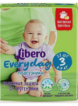Подг Libero Everyday миди 4-9кг N 22