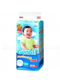 Genki  Premium soft подгузники р L (9-14 кг) N 54