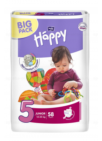 Подгузники Bella baby Happy юниор р.5 (12-25кг) N 58 оптом