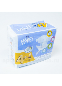 Подгузники Хэппи макси плюс 4+ 9-20кг N 12