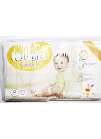 Подгузники Huggies elite soft (р-р 4) 8-14 кг N 66 оптом