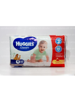 Подгузники Huggies классик (р-р 4) 7-18кг N 50