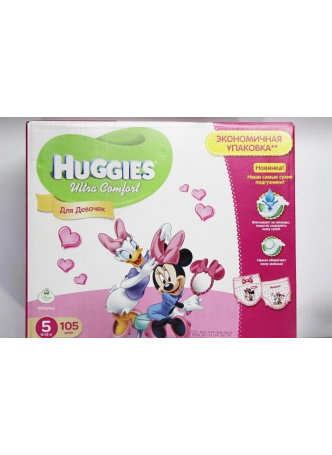 Подгузники Huggies ultra comfort д/девочек (р-р 5) 12-22 кг N 105 оптом