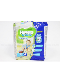 Подгузники-трусики Huggies д/мальчиков (р-р 4) 9-14 кг N 17