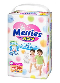 Подгузники-трусики Merries 12-22кг N 38