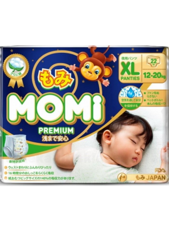 Японские подгузники-трусики Momi Premium р.XL 12-20кг N 22 оптом