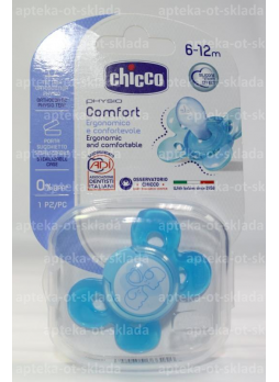 Chicco пустышка Physio Comfort силикон Слоники 6-12мес N 1