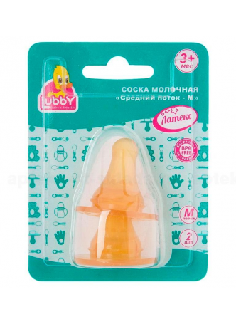 Lubby соска латексная молоч сред поток М /4655/ 3+мес N 2 оптом