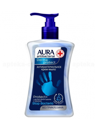 Уценен Аура крем-мыло Derma Protect антибактер 250мл с дозатором N 1