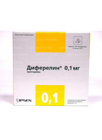 Уценен Диферелин лиофилизат д/пригот р-ра п/к введ 0.1мг с раств фл N 7