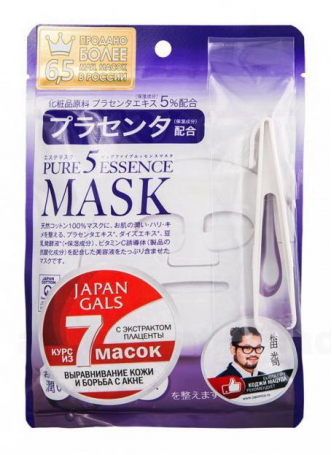 Уценен Japan Gals Маска с эк-том плаценты Pure5 Essential выравнив кожи и борьба с акне N 7 оптом