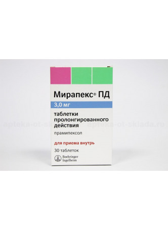 Уценен Мирапекс ПД тб пролонг д-я 3 мг N 30 оптом