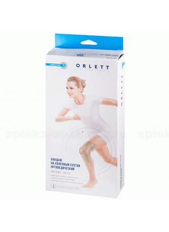 Orlett Бандаж на колено с фикс подуш отверст и спирал ребрами р.M (35-40см) RKN-103(М) N 1