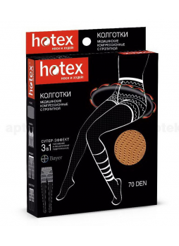 Hotex колготки 70den компрессионные бежевые 3в1 N 1