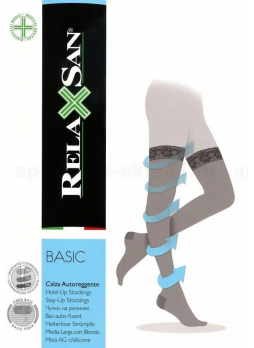 Relaxsan чулки на резинке Basic 140 den 18-22 mmHg телесный р.3 /870/ N 1