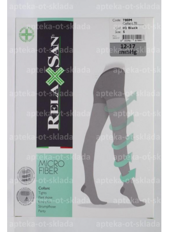 Relaxsan колготки микро 70 den 12-17 mmHg чер р.5 N 1