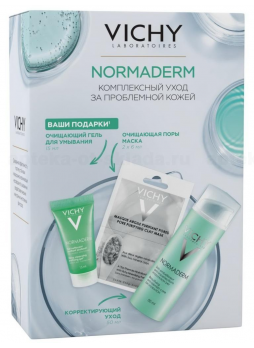 Vichy Normaderm набор крем 50мл+гель д/умыв 15мл+маска очищ поры 2х6мл д/пробл кожи N 1