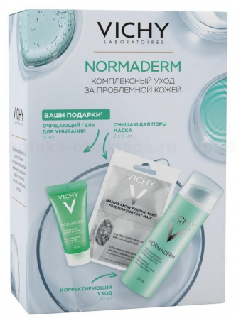 Vichy Normaderm набор крем 50мл+гель д/умыв 15мл+маска очищ поры 2х6мл д/пробл кожи N 1 оптом