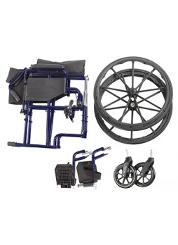 Кресло-коляска Barry 1618С0303Z, стальная, цвет рамы-синий