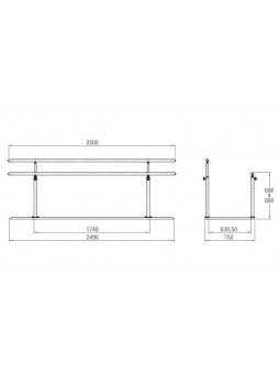 Параллельные брусья для реабилитации с регулируемой высотой 10.FI.5010