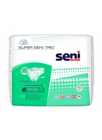 Подгузники для взрослых SUPER SENI TRIO Large по 10 шт. (SE-094-LA10-A03) оптом