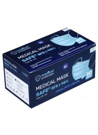 Xирургическая маска типа IIR Medical Mask SAFE type IIR BFE ≥ 98% ES оптом